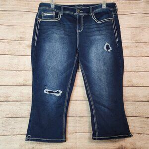 Maurice’s Denim Women’s 18 Medium Capris Distressed Embellishments
